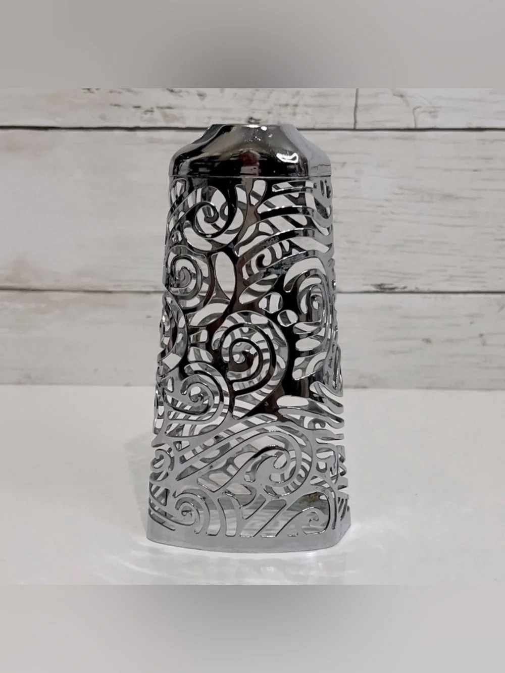 Bath & Body Works Silver Metal Scroll Design Gel Hand Soap Cover